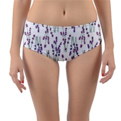 Flower Pattern Pattern Design Reversible Mid-waist Bikini Bottoms by Celenk