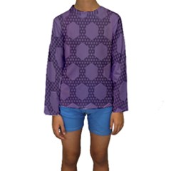 Hexagon Grid Geometric Hexagonal Kids  Long Sleeve Swimwear by Celenk