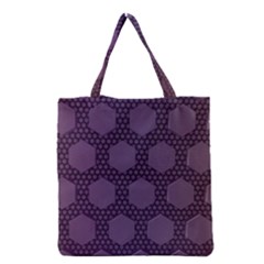 Hexagon Grid Geometric Hexagonal Grocery Tote Bag by Celenk