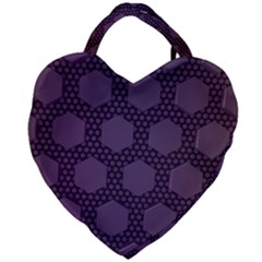 Hexagon Grid Geometric Hexagonal Giant Heart Shaped Tote