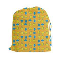 Lemons Ongoing Pattern Texture Drawstring Pouch (xxl) by Celenk