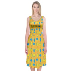Lemons Ongoing Pattern Texture Midi Sleeveless Dress by Celenk