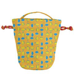 Lemons Ongoing Pattern Texture Drawstring Bucket Bag by Celenk