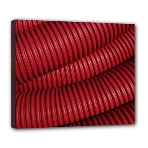 Tube Plastic Red Rip Deluxe Canvas 24  X 20  (stretched) by Celenk