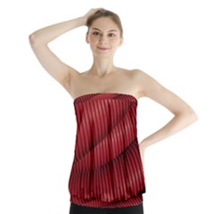Tube Plastic Red Rip Strapless Top by Celenk