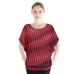 Tube Plastic Red Rip Batwing Chiffon Blouse