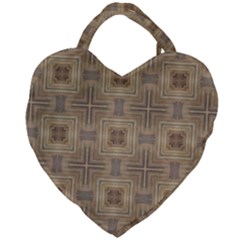 Abstract Wood Design Floor Texture Giant Heart Shaped Tote
