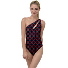 Pattern Design Artistic Decor To One Side Swimsuit