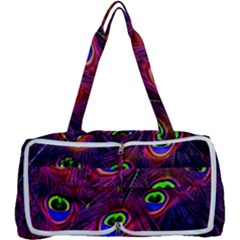 Peacock Feathers Color Plumage Multi Function Bag by Celenk