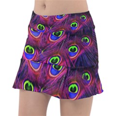 Peacock Feathers Color Plumage Tennis Skirt