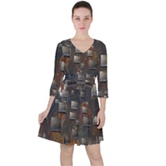 Background Metal Pattern Texture Ruffle Dress