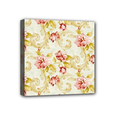 Background Pattern Flower Spring Mini Canvas 4  x 4  (Stretched)