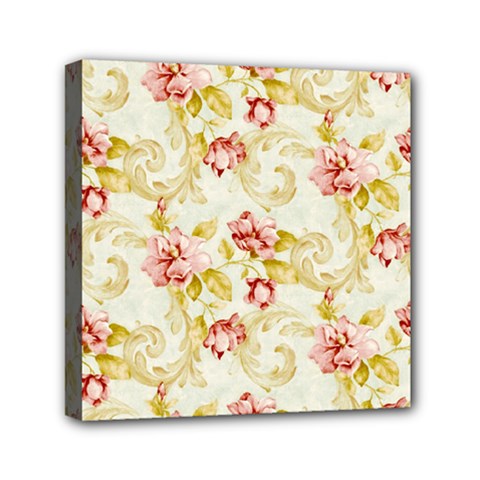 Background Pattern Flower Spring Mini Canvas 6  x 6  (Stretched)