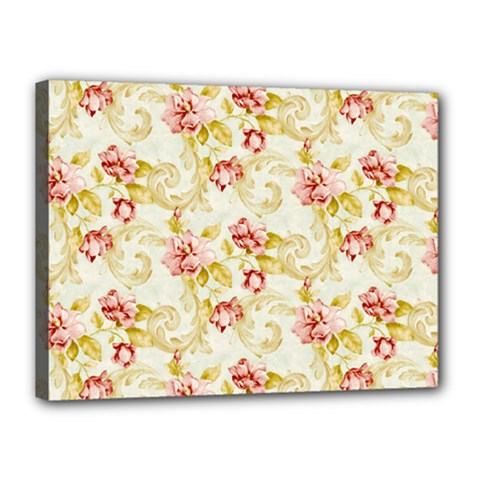 Background Pattern Flower Spring Canvas 16  x 12  (Stretched)