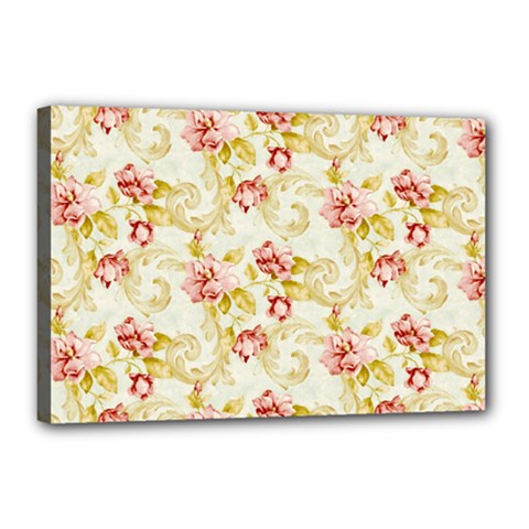 Background Pattern Flower Spring Canvas 18  x 12  (Stretched)