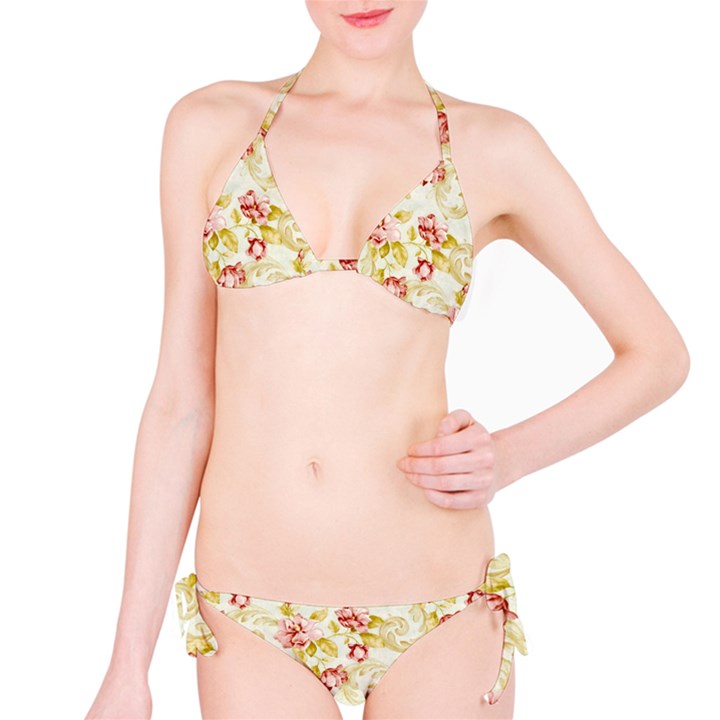 Background Pattern Flower Spring Classic Bikini Set