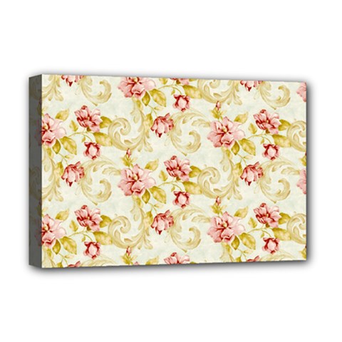 Background Pattern Flower Spring Deluxe Canvas 18  x 12  (Stretched)