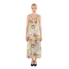 Background Pattern Flower Spring Sleeveless Maxi Dress