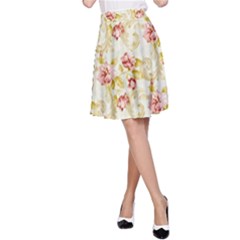 Background Pattern Flower Spring A-Line Skirt