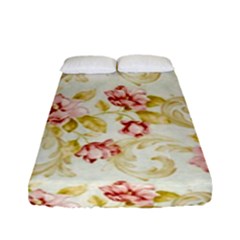 Background Pattern Flower Spring Fitted Sheet (Full/ Double Size)