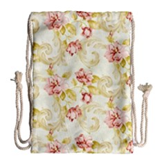 Background Pattern Flower Spring Drawstring Bag (Large)