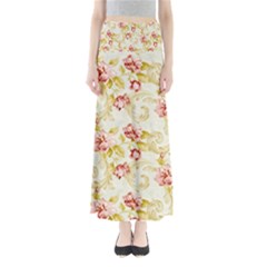 Background Pattern Flower Spring Full Length Maxi Skirt