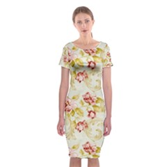 Background Pattern Flower Spring Classic Short Sleeve Midi Dress