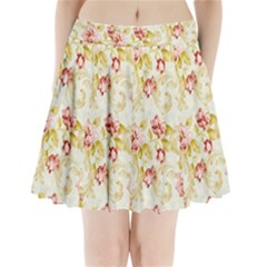 Background Pattern Flower Spring Pleated Mini Skirt