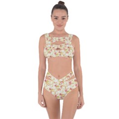 Background Pattern Flower Spring Bandaged Up Bikini Set 