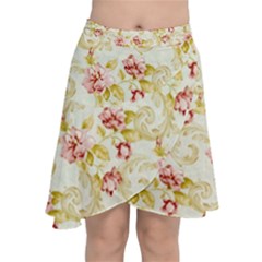 Background Pattern Flower Spring Chiffon Wrap Front Skirt