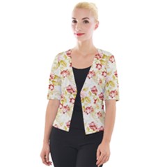 Background Pattern Flower Spring Cropped Button Cardigan