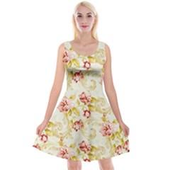 Background Pattern Flower Spring Reversible Velvet Sleeveless Dress