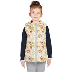 Background Pattern Flower Spring Kid s Hooded Puffer Vest