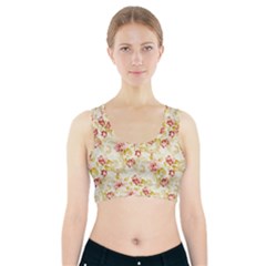 Background Pattern Flower Spring Sports Bra With Pocket