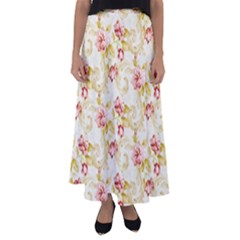 Background Pattern Flower Spring Flared Maxi Skirt