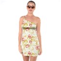 Background Pattern Flower Spring One Soulder Bodycon Dress View1