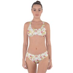 Background Pattern Flower Spring Criss Cross Bikini Set