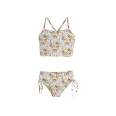 Background Pattern Flower Spring Girls  Tankini Swimsuit