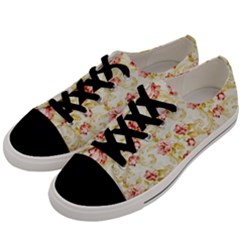 Background Pattern Flower Spring Men s Low Top Canvas Sneakers