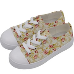 Background Pattern Flower Spring Kids  Low Top Canvas Sneakers by Celenk