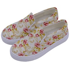 Background Pattern Flower Spring Kids  Canvas Slip Ons