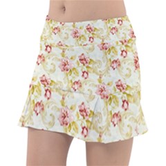 Background Pattern Flower Spring Tennis Skirt