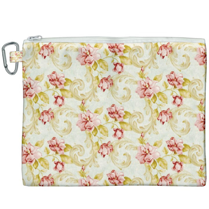 Background Pattern Flower Spring Canvas Cosmetic Bag (XXXL)