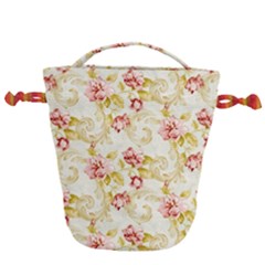 Background Pattern Flower Spring Drawstring Bucket Bag