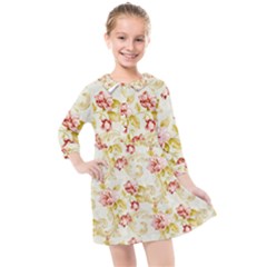 Background Pattern Flower Spring Kids  Quarter Sleeve Shirt Dress
