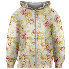 Background Pattern Flower Spring Kids Zipper Hoodie Without Drawstring