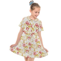 Background Pattern Flower Spring Kids  Short Sleeve Shirt Dress