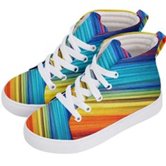 Rainbow Kid s Hi-top Skate Sneakers by NSGLOBALDESIGNS2