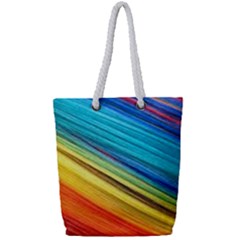 Rainbow Full Print Rope Handle Tote (small) by NSGLOBALDESIGNS2