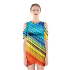 Rainbow Shoulder Cutout One Piece Dress by NSGLOBALDESIGNS2
